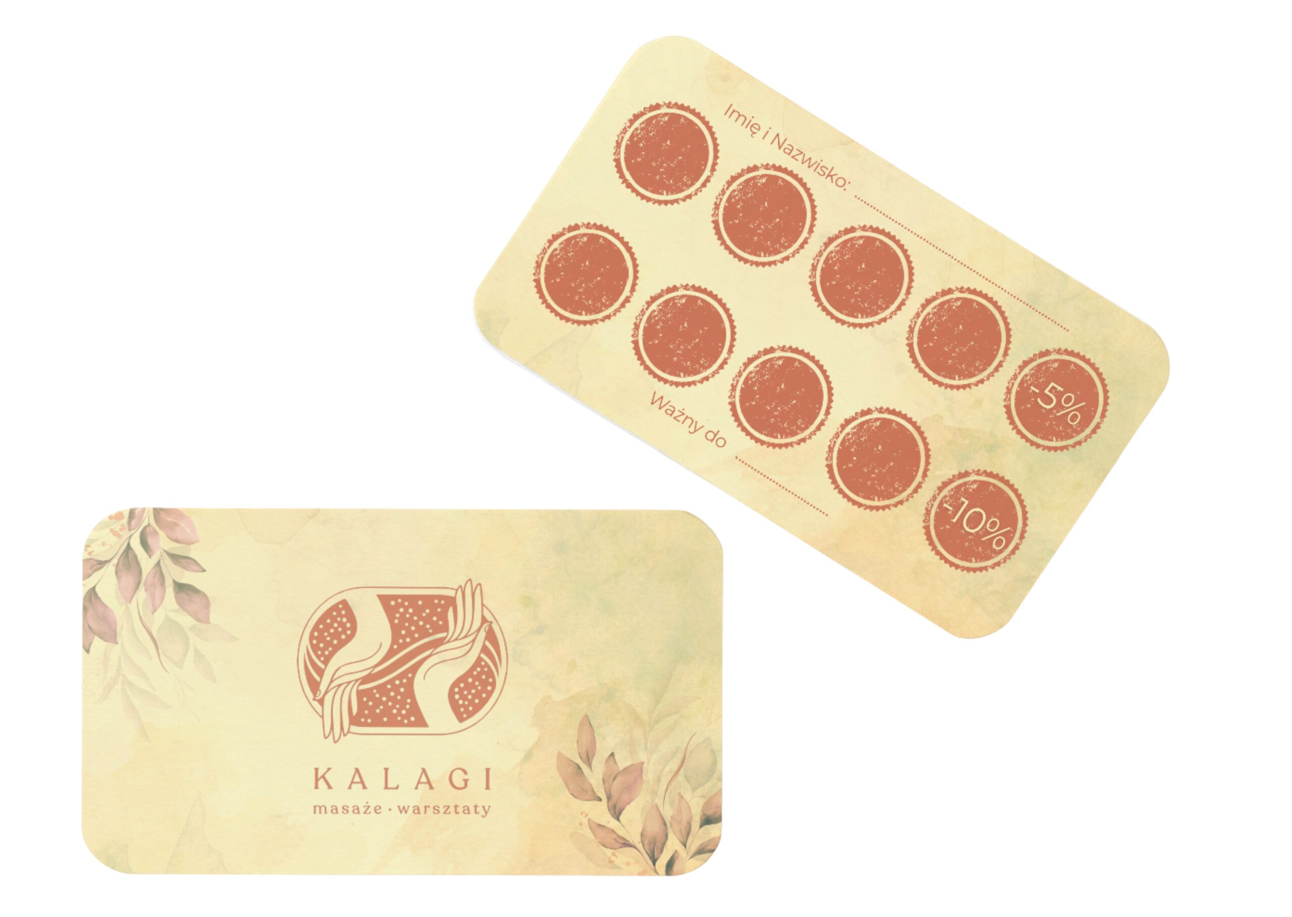 Bon podarunkowy Kalagi Studio masaż Warszawa voucher elegancki